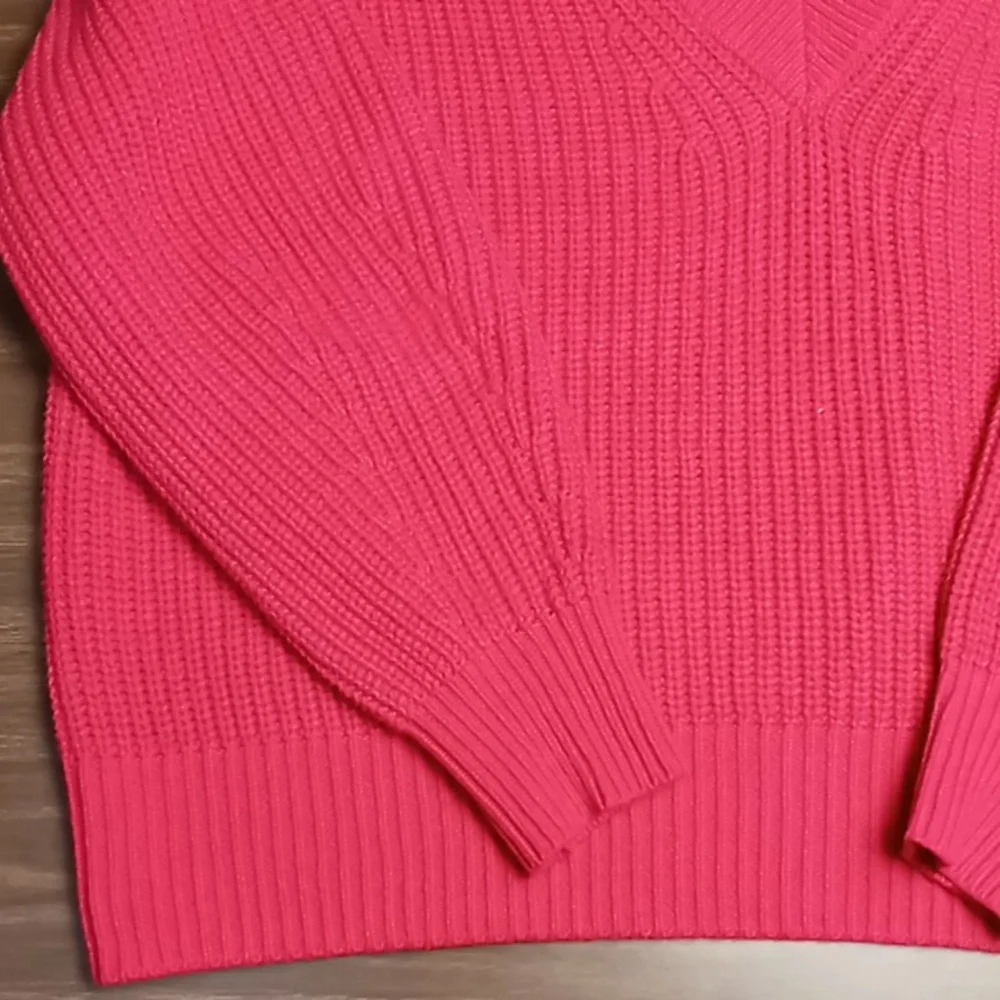 A New Day Magenta Pink Heavy Knit V Neck Sweater XXL - Picture 4 of 4